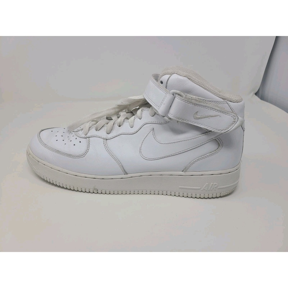 Nike Air Force 1 Mid White 07 Size 11 Men's Triple White - Picture 12 of 16